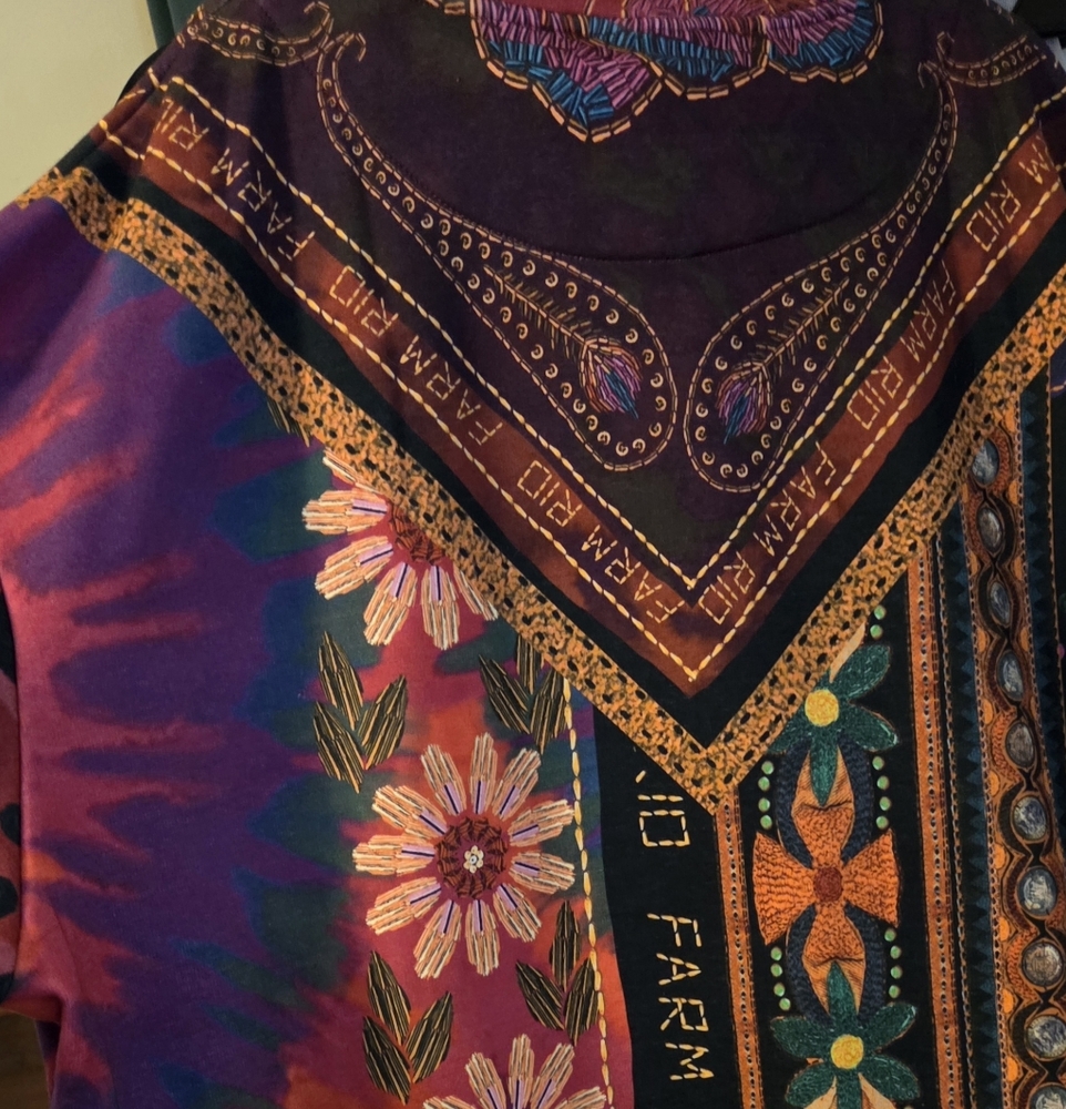 PRICE DROP!!!NWOT FARM RIO Mixed Scarves Patchwork Sweater - Picture 4 of 5